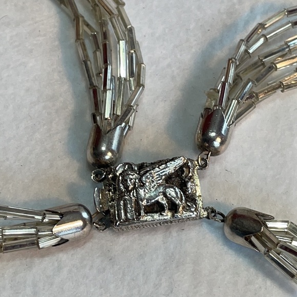 Vintage Italy torsade beaded necklace with Sphinx sterling clasp 30” - Picture 5 of 10